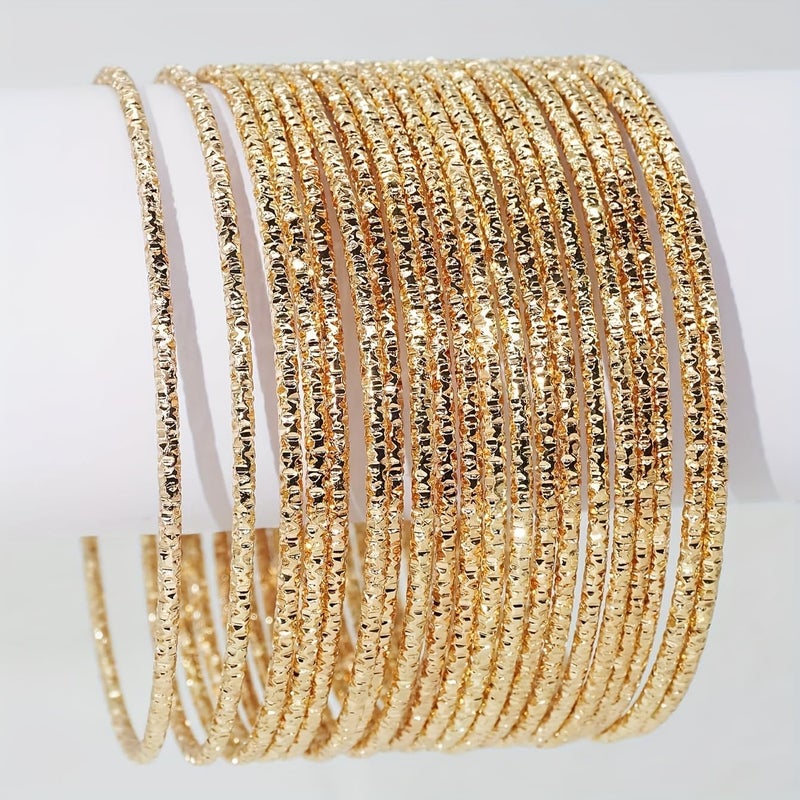 RINTOLER Store 16Pcs Gold Bangle Bracelets for Women - Multi Layer Stackable Textured Bracelets Boho Jewelrys Set. - Image 4